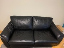 3er-Bettsofa/- Couch mit Lederbezug