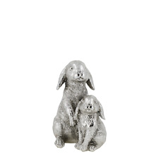 Chic Antique Kaninchen Paar Hase Ostern silber Osterhase Vintage