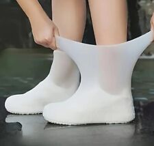 Latex Gummi Regenstiefel Überschuh weiß Überschuhe UK schneller Versand