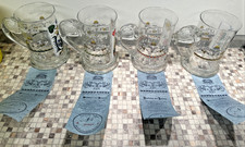 4 Dortmunder Kronen Glaskrug Serie 1983-1986 Spielkartenglas Glaskrug Limitiert