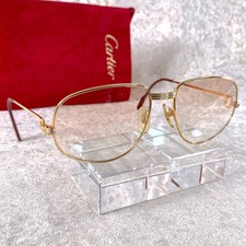 Vintage Cartier Brille Trinity Gold Gestell 58-18-135 mit Velour Tragetasche