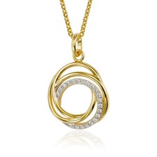 Anhänger mit 21 Zirkonia Gold