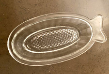 ALTE GLAS Apfelreibe Ingwerreibe Obstreibe Glasreibe OVAL. 70er jahre