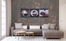KAFFEE TASSEN Leinwandbild Wandbilder XXL Illusie BRAUN