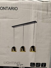 Trio Leuchten Pendelleuchte Ontario Glas, goldfarbig-foliert 305200379