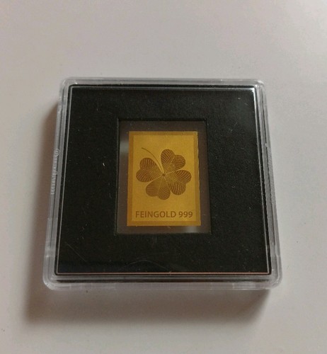 Gold motivbarren 999 kleeblatt - 999,