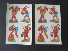2 x Abziehbilder Schiebebild Ostern Osterhase Osterfest DDR Planet-Verlag Berlin