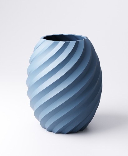 Bauchige vase mit spiralrillen - bauchige,