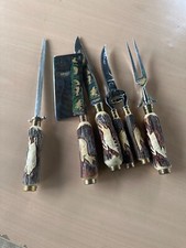 Original Anton Wingen Solingen Tranchier-Besteck Hirschhorn (5 teilig) Wild Jagd