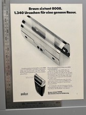 Braun sixtant 8008 Rasierer Original Vintage Watch Werbung 1974 advert Reklame