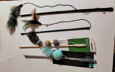 Katzen Spielzeug 4 x Katzenangel Schnäppchen 2xneu und 2xbespielt