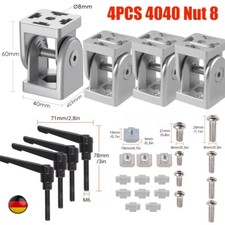 4stk Gelenkverbinder Winkelgelenk mit Hebel Klemmhebel für Aluprofil 40x40 Nut 8