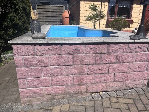 Beton verblendsteine rötlich - ,