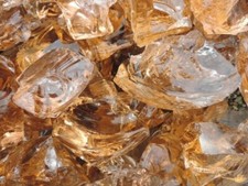 GLAS-Kiesstein Caramel, dekoratives Caramel Glas, 3-5cm 15 kg