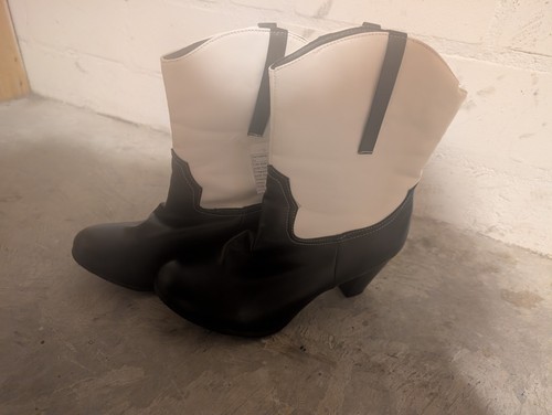 Damen stiefel schwarz weiß - /,