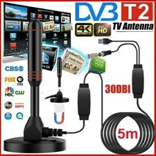 DVB-T2 Antenne Full HD TV Terrestrische aktive DAB Indoor TV Antenne 30DBI HDTV