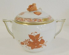 Zuckerdose / Deckeldose Herend Apponyi orange 665/AOG Ø9cm