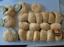 Wolle - Pack 440gr. Esslinger Wolle Saphir-  gelb- Maulbeerseide und Mohair