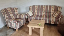 Polstergarnitur Couch Sofa + 2 Sessel Landhausstil sehr stabil