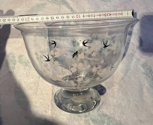 Vintage glasschale auf - auf, fuß