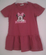 Altrosa Shirtkleid Kurzarm mit Minnie-Maus-Druckbild Gr. 86/92