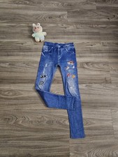 Mädchen Leggings Leicht Gefüttert Gr.122/128 Zerrissene Jeans Optik 