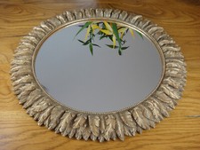 Wandspiegel Antik Prunk Spiegel Barock Stil Gold Federn Edel Luxus Jugendstil