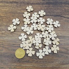 100 x Streudeko Holz Kleeblätter Silvester Tischdeko Glück Basteln Kleeblatt