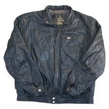 Nico Echt Leder Bomberjacke Biker Vintage 90er Retro Grau Herren Medium