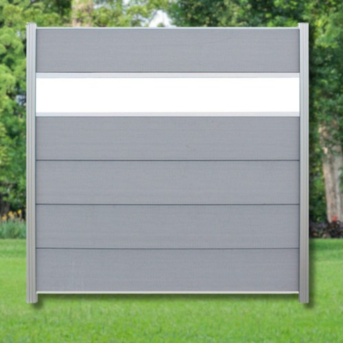 Wpc zaun komplettset grau - komplettset,