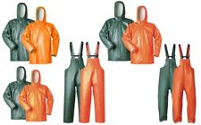 Offshore Vinyl Regenjacke Latzhose Fischerbluse Ölzeug Regenhose grün orange
