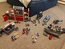 XXL Playmobil Sammlung  Feuerwache,  Polizei, SEK Mit Hubschraubern Und Boote