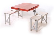 alte Klappbank Tisch Koffer Sitze mit Tisch Camping Vintage Tragbar Klappbar