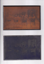 2 Druckplatten Metall Kupfer /