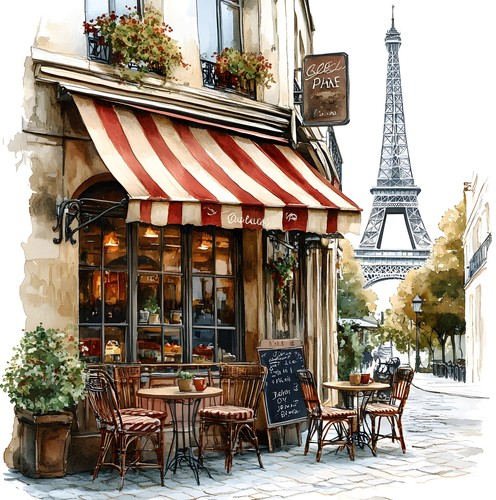 Wandbild paris cafe bistro - wandbild,