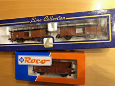 Modelleisenbahn h0, 3 Güterwagen, Hochbordwagen, Auto-Transportwagen Lima, ROCO