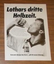 Seltene Werbung GATORADE Lothar Matthäus dritte Halbzeit 1992