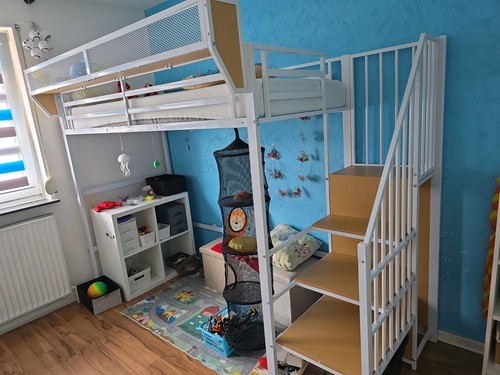 Hochbett 90x200 mit treppe - hochbett,
