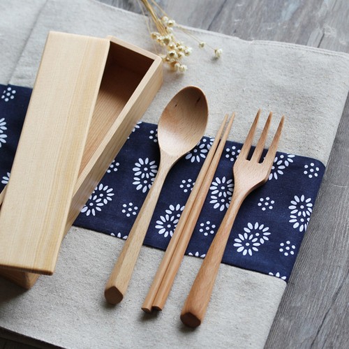 Besteckset mit etui - ,