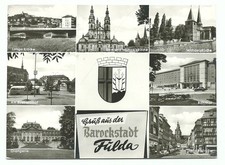 AK.Grüß aus der Barockstadt Fulda mit 9 ansichten.