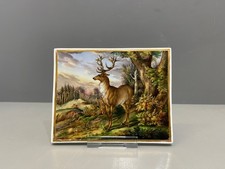 Porzellan Bildplatte Hirsch in