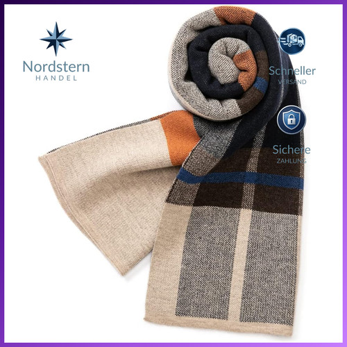 Strickschal merinowolle tartan - strickschal,