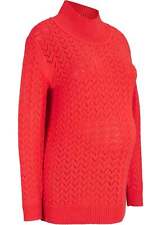 Umstandspullover Gr. 36/38 Signalrot Damen Langarm Strick-Pullover Neu