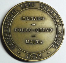 große Medaille 1971 zur internationalen Segelregatta von Monaco nach Malta vz/xf