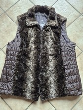 Barbara Lebek Damen Kunstfell  Weste Braun Gr.48  Reißverschluss