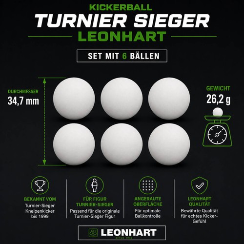 Kickerbälle profi 6er set - kickerbälle,
