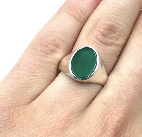 925 silber ring - grüner, onyx