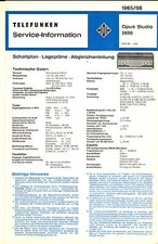Telefunken Service Manual für Opus Studio 2650  Copy