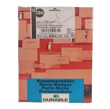 DURABLE 10x Tischnamensschild 64 x 150mm 8054 Transparent Tisch Namensschild