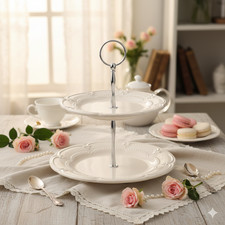 Clayre&Eef Etagere Servierplatte Servierständer Kuchenständer  2-stöckig